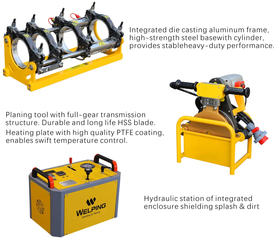 63-160mm Hydraulic Automatic Poly Hydraulic Butt Fusion Plastic PE Pipe Hot Melt Butt Welding Machine HDPE Pipe Welder